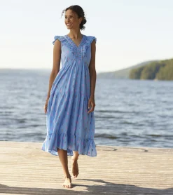 Hot Hatley Aria Midi Dress - Rainbow Feather Dobby