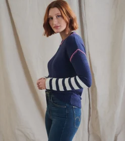 Sale Hatley Avery Sweater - Navy Stripes