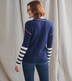 Sale Hatley Avery Sweater - Navy Stripes