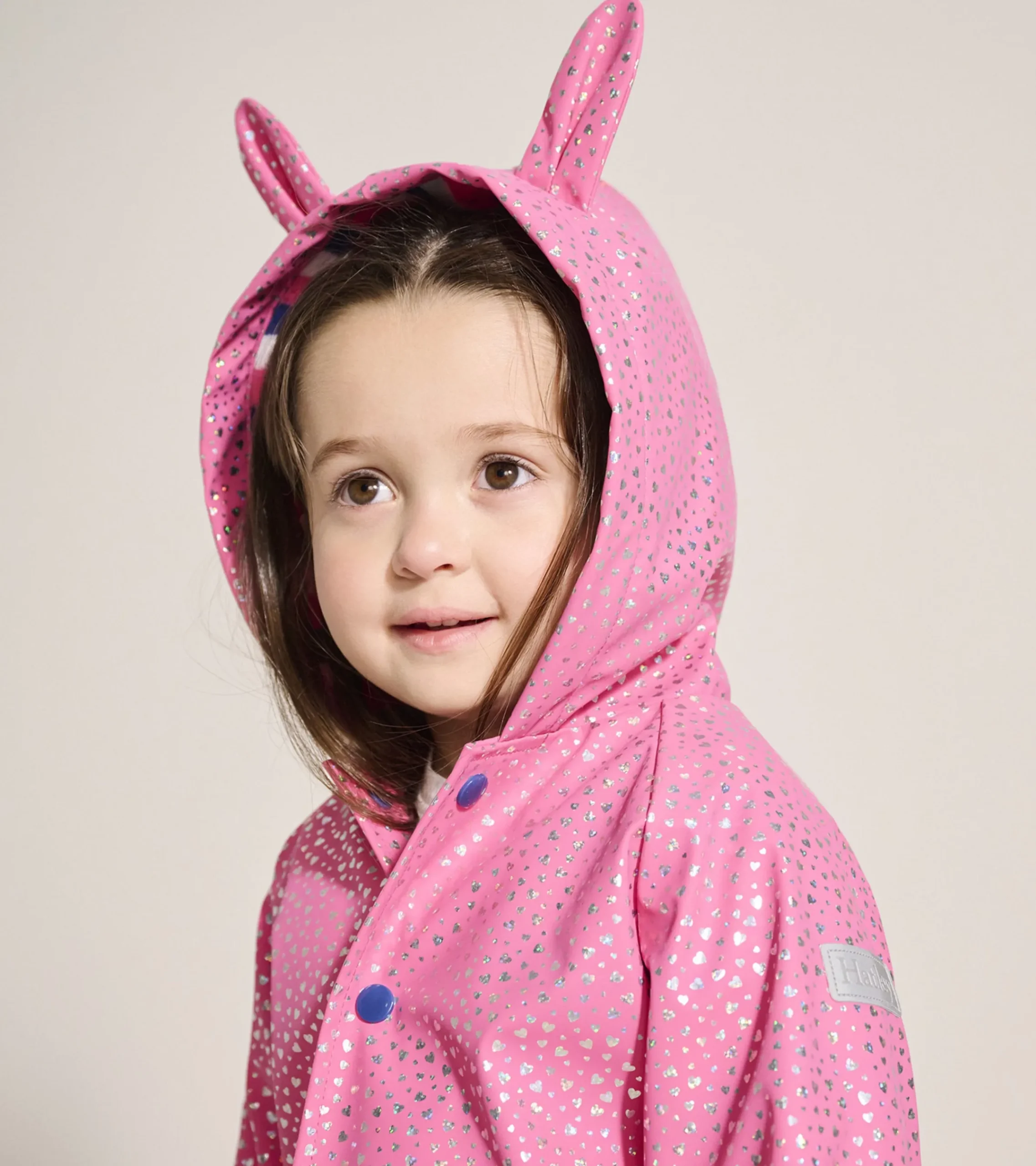 Outlet Hatley Baby & Toddler Girls Glitter Hearts Button-Up Rain Jacket