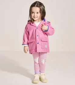 Outlet Hatley Baby & Toddler Girls Glitter Hearts Button-Up Rain Jacket