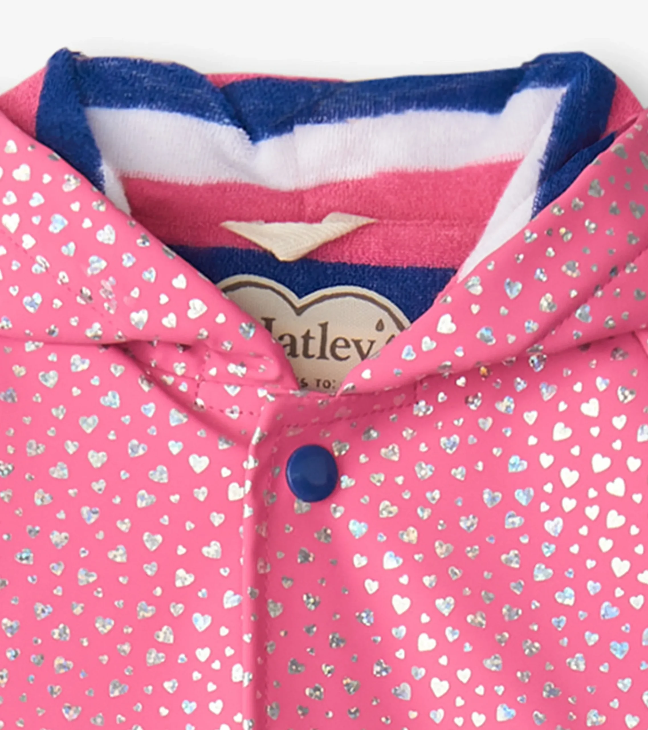 Outlet Hatley Baby & Toddler Girls Glitter Hearts Button-Up Rain Jacket
