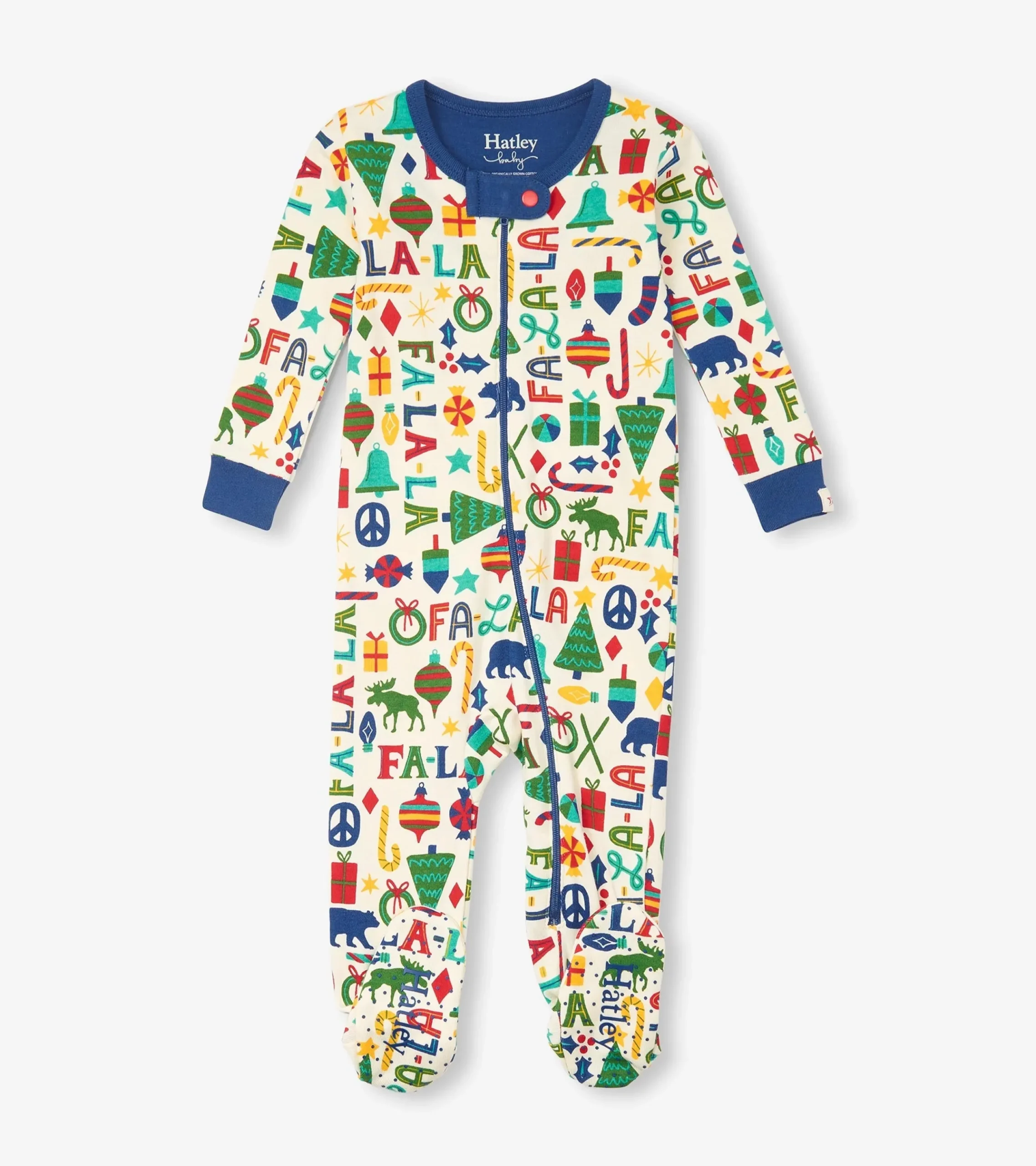 Sale Hatley Baby Blue Falala Cotton Footed Sleeper