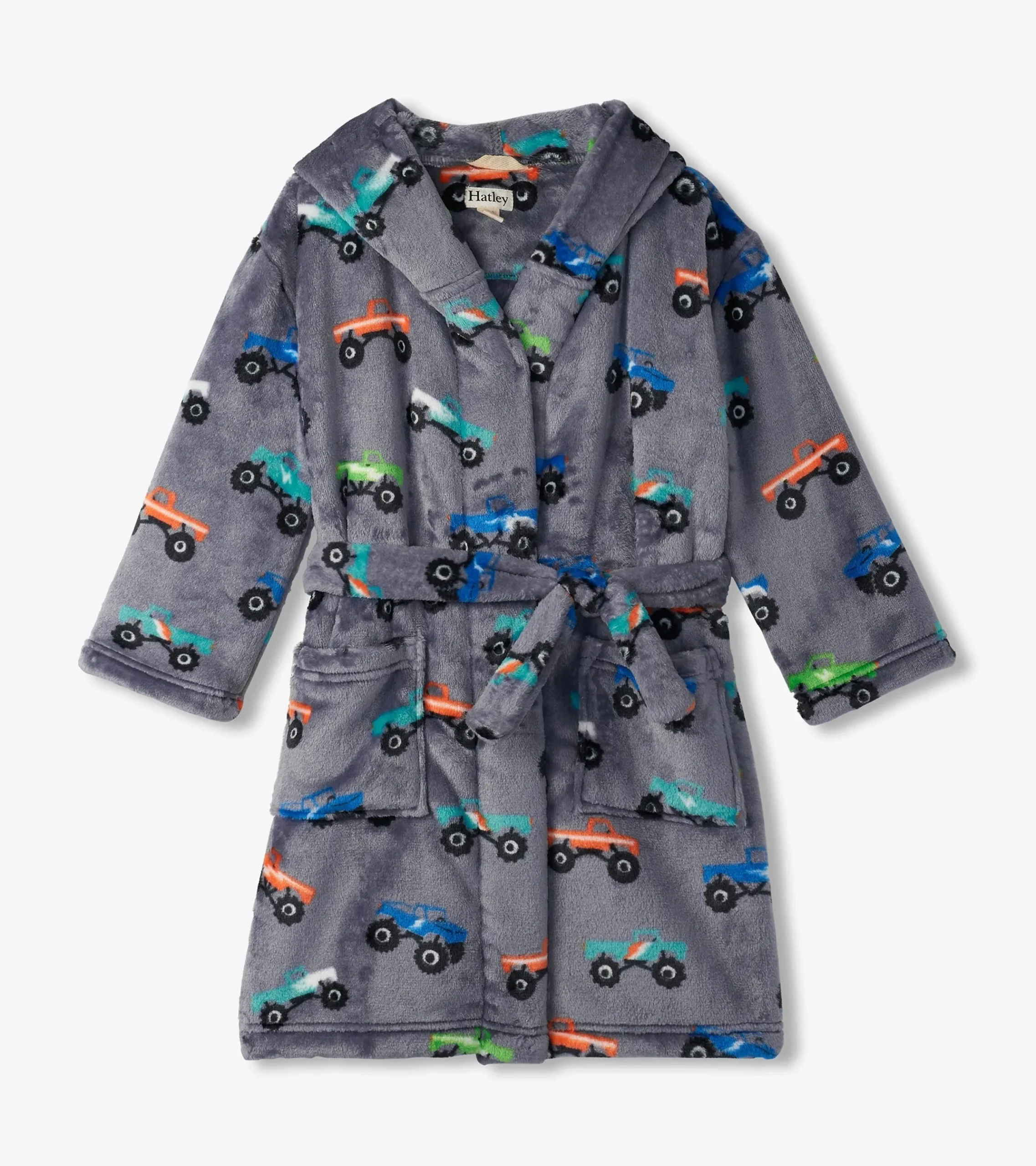 New Hatley Baby Boys Monster Trucks Fleece Robe