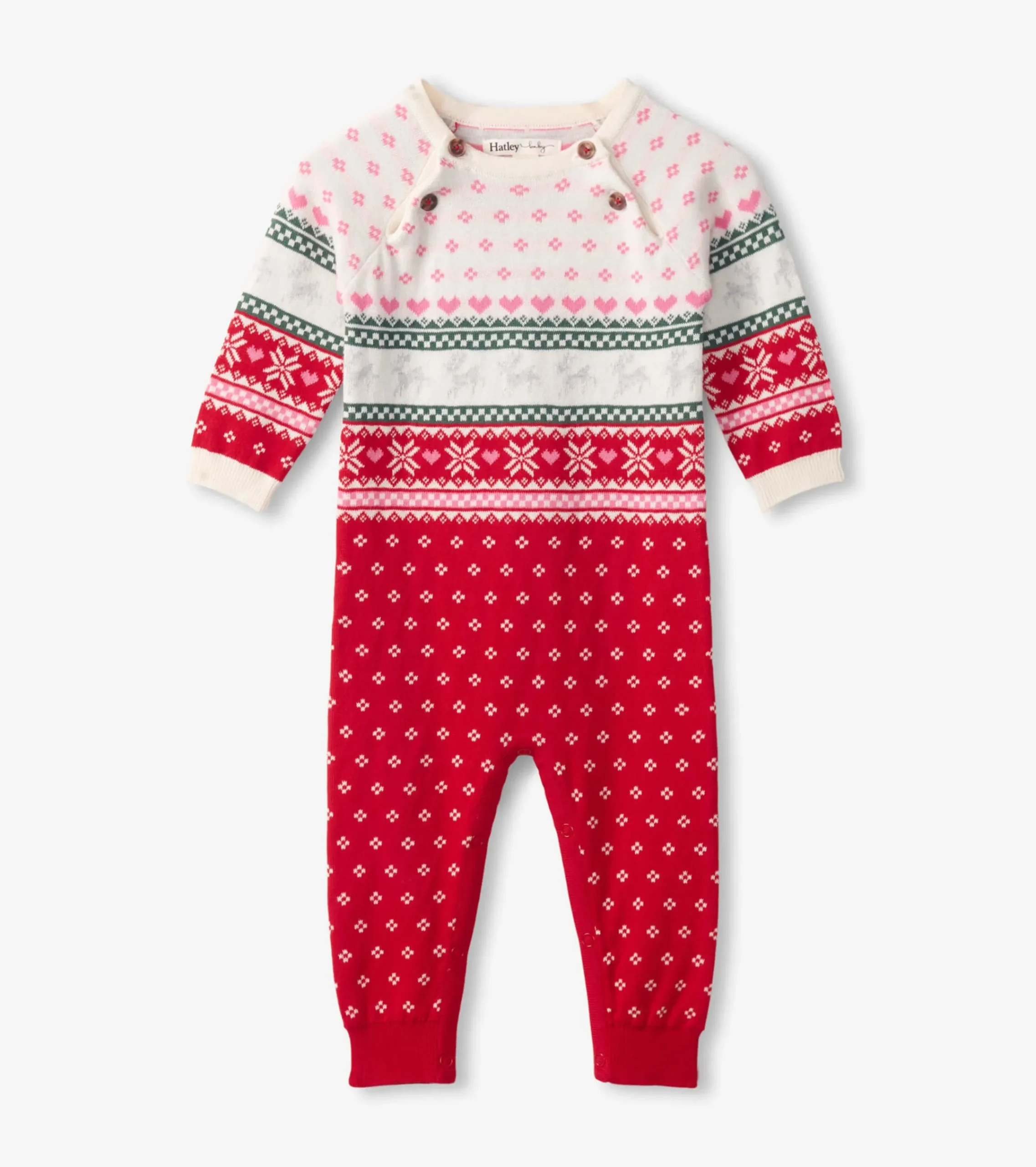 New Hatley Baby Deer Fairisle Sweater Onesie