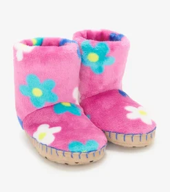 New Hatley Baby Girls Daisies Fleece Slippers
