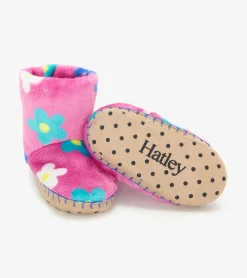 New Hatley Baby Girls Daisies Fleece Slippers
