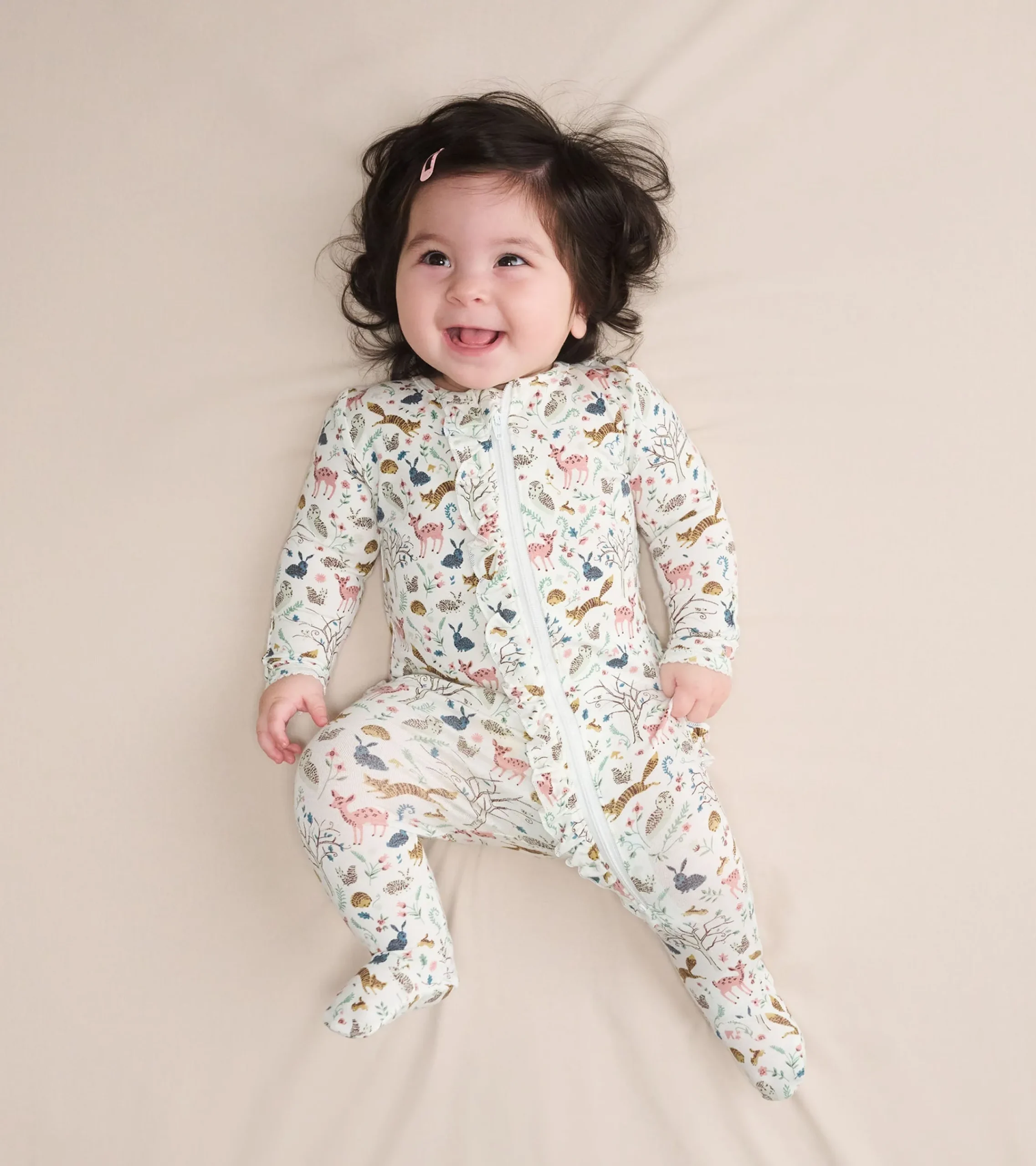 Best Hatley Baby Girls Happy Forest Ruffle Bum Bamboo Sleeper