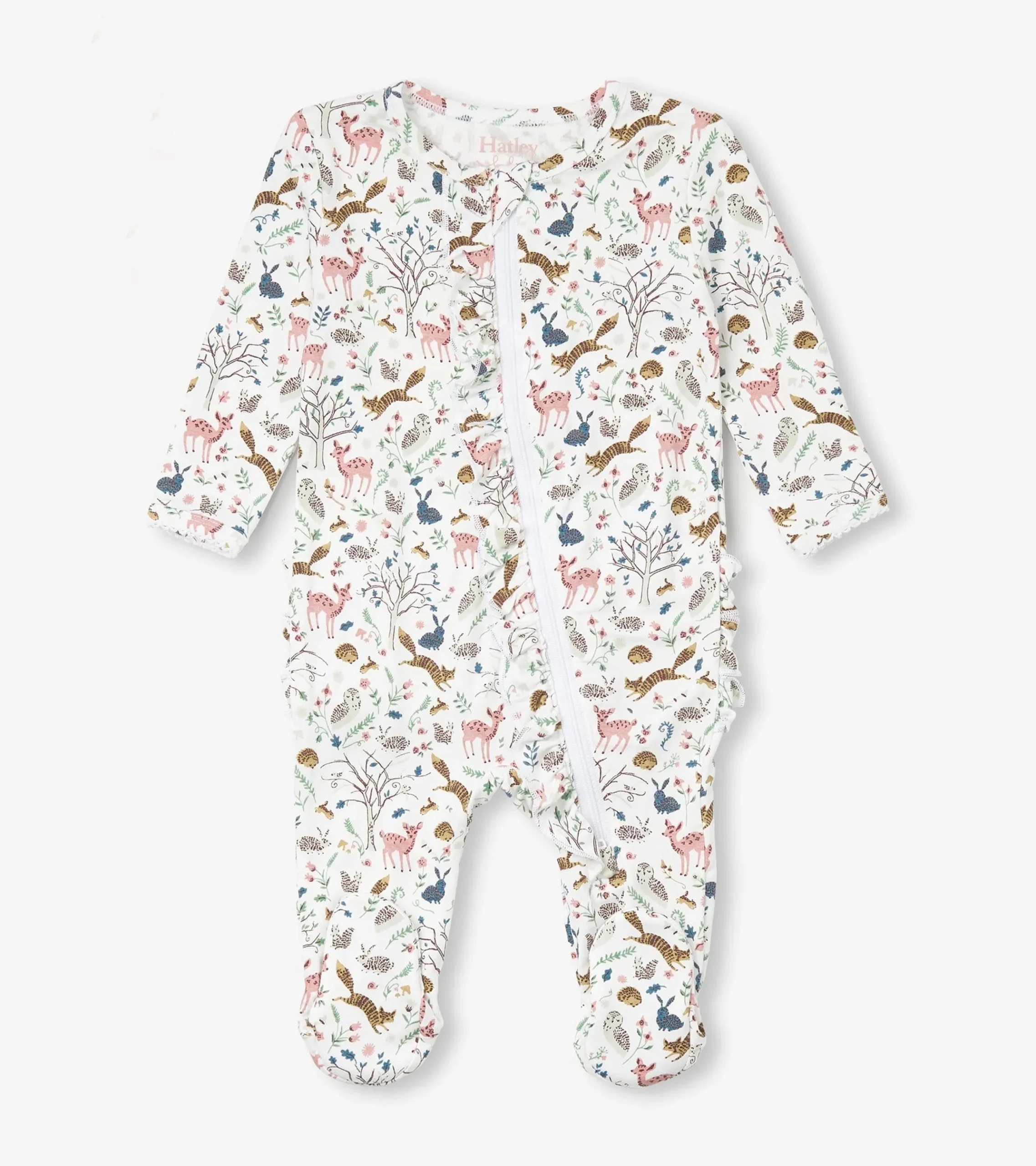 Best Hatley Baby Girls Happy Forest Ruffle Bum Bamboo Sleeper