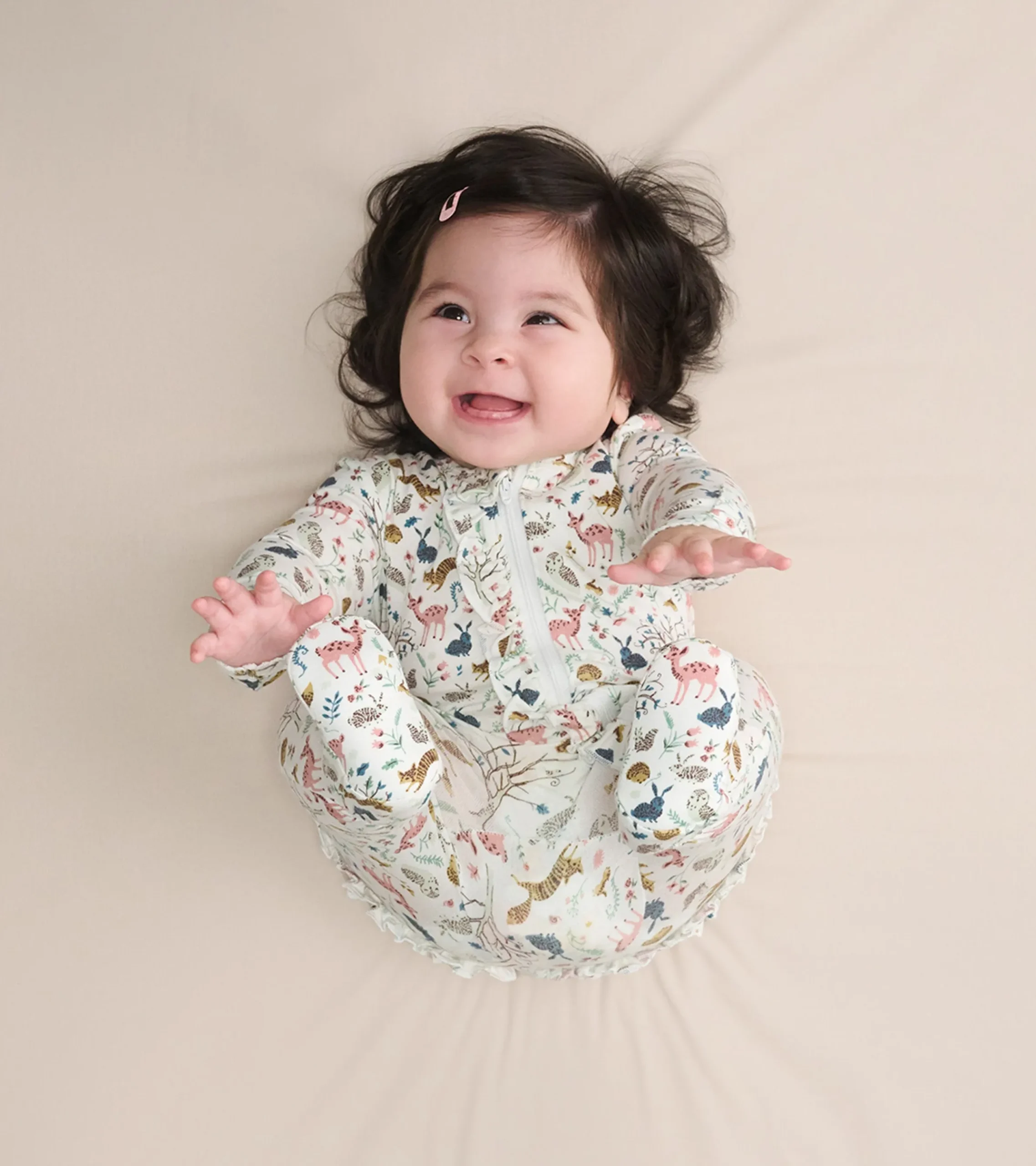Best Hatley Baby Girls Happy Forest Ruffle Bum Bamboo Sleeper