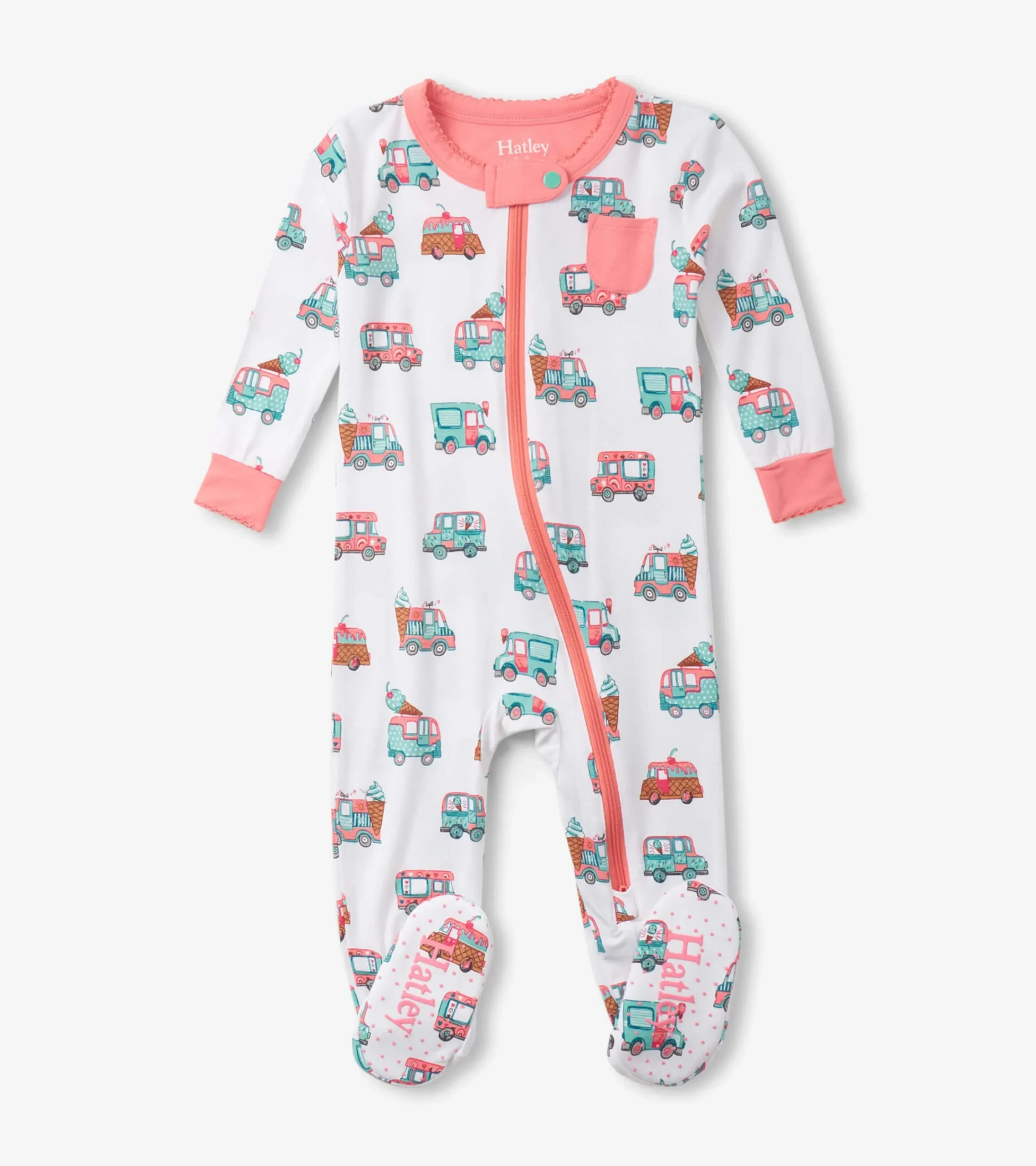 Sale Hatley Baby Girls Ice Cream Trucks Footed Sleeper