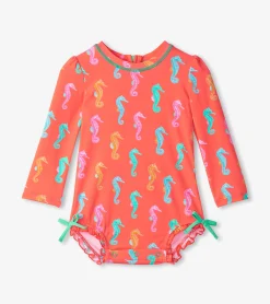 Hatley Baby Girls Painted Sea Rashguard Swimsuit