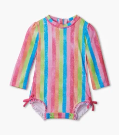 Outlet Hatley Baby Girls Rainbow Stripes Rashguard Swimsuit