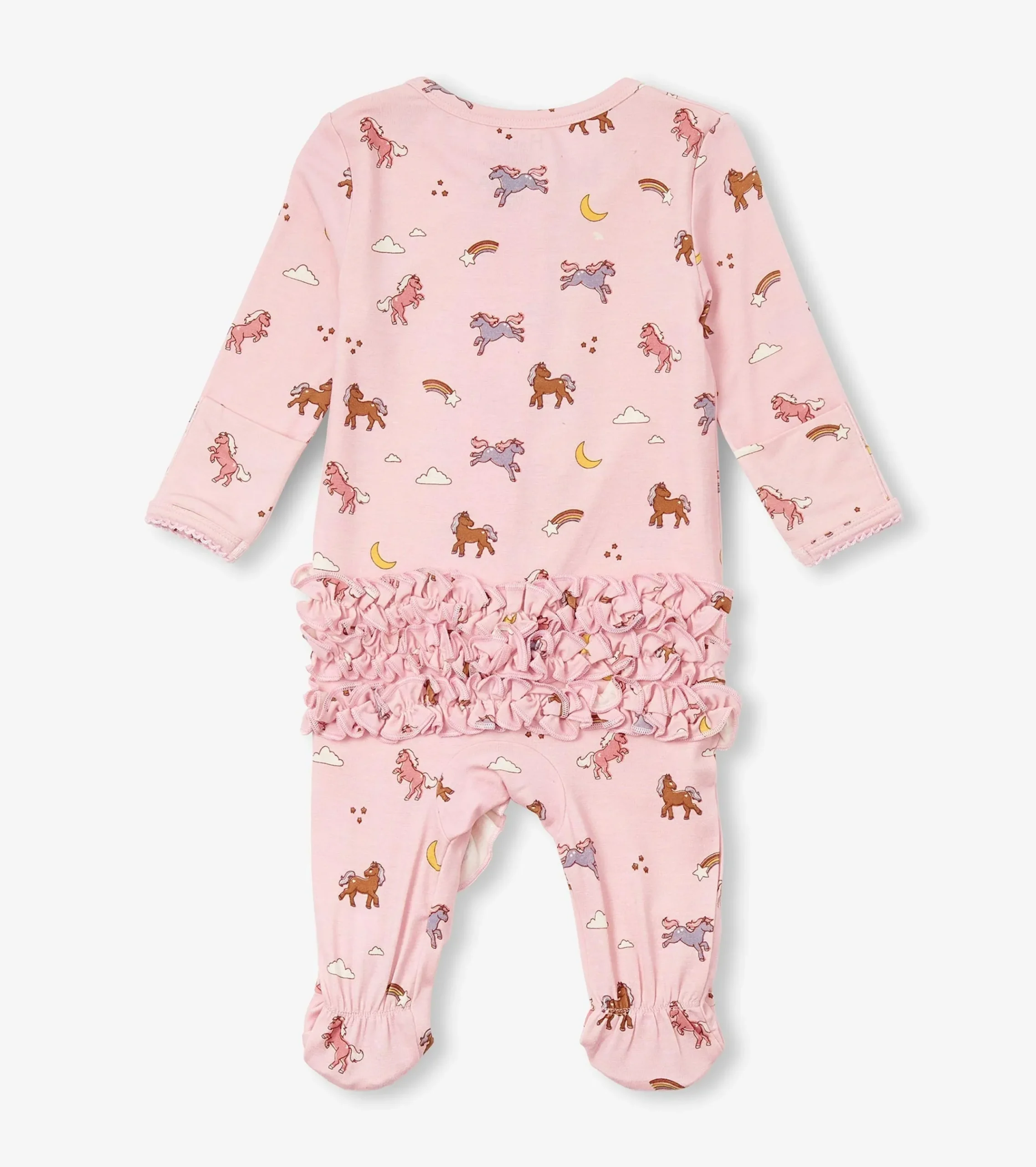 Hot Hatley Baby Girls Whimsical Ponies Ruffle Bum Bamboo Sleeper