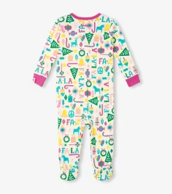 Outlet Hatley Baby Pink Falala Cotton Footed Sleeper