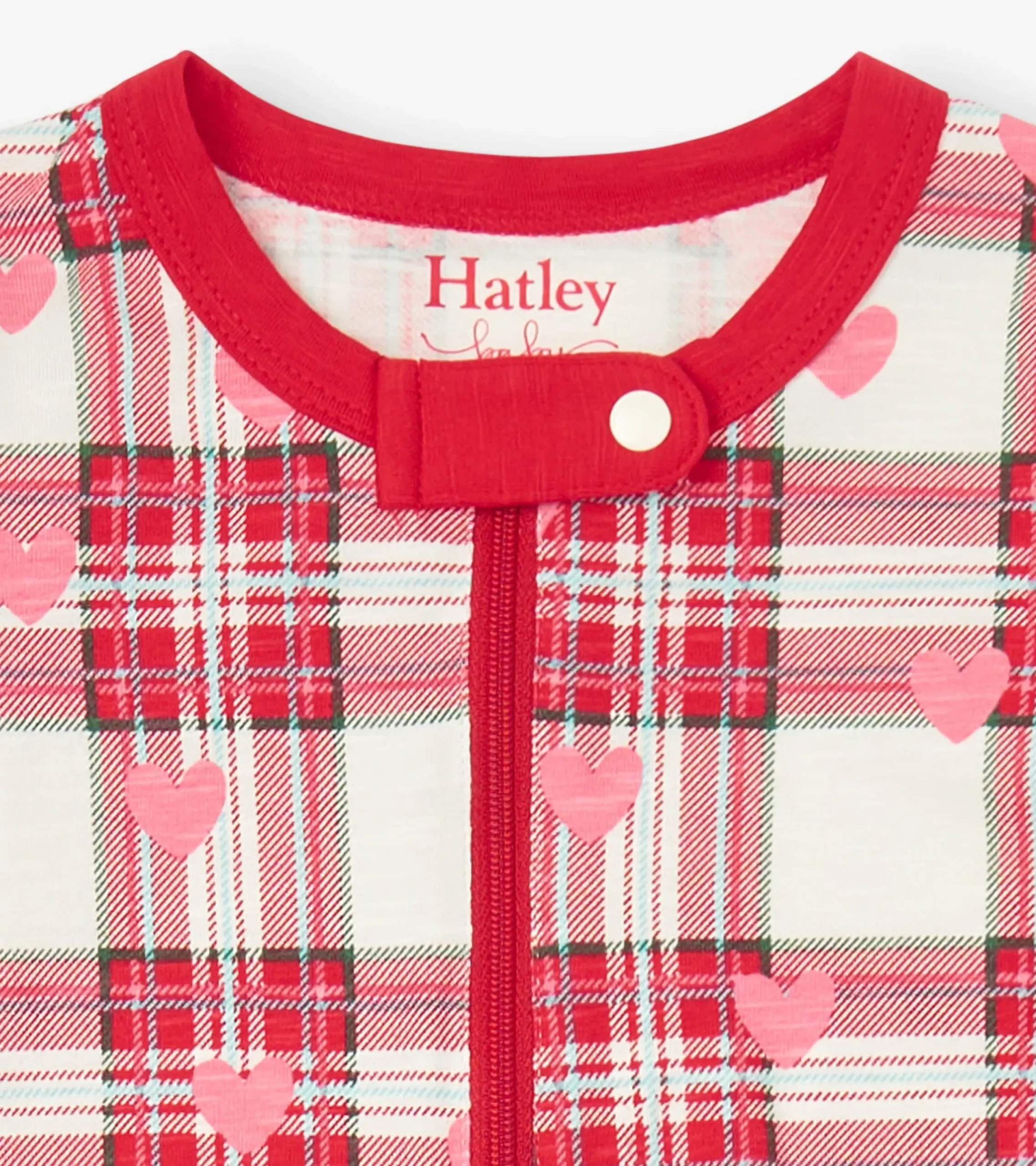 Sale Hatley Baby Plaid Hearts Cotton Footed Sleeper