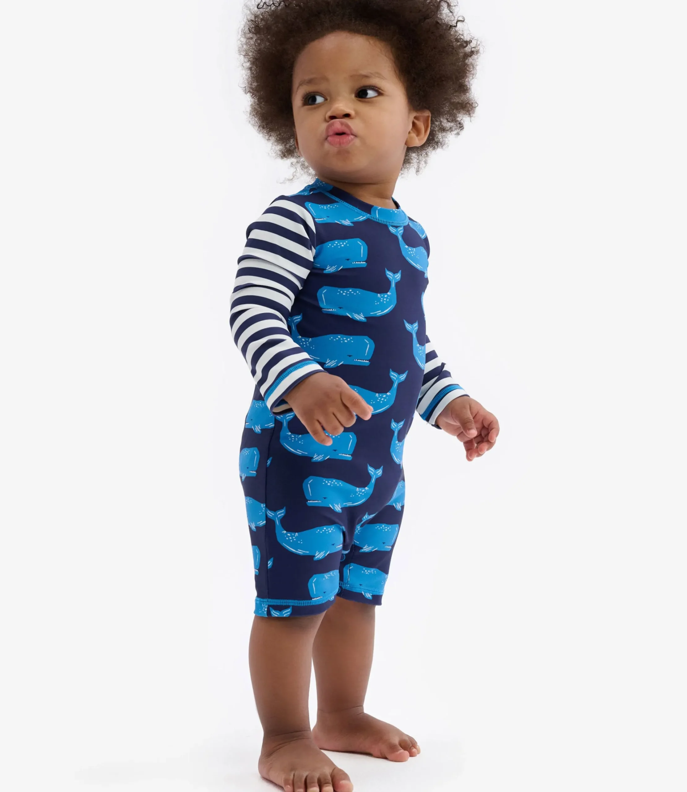Online Hatley Block Whales Baby One-Piece Rashguard