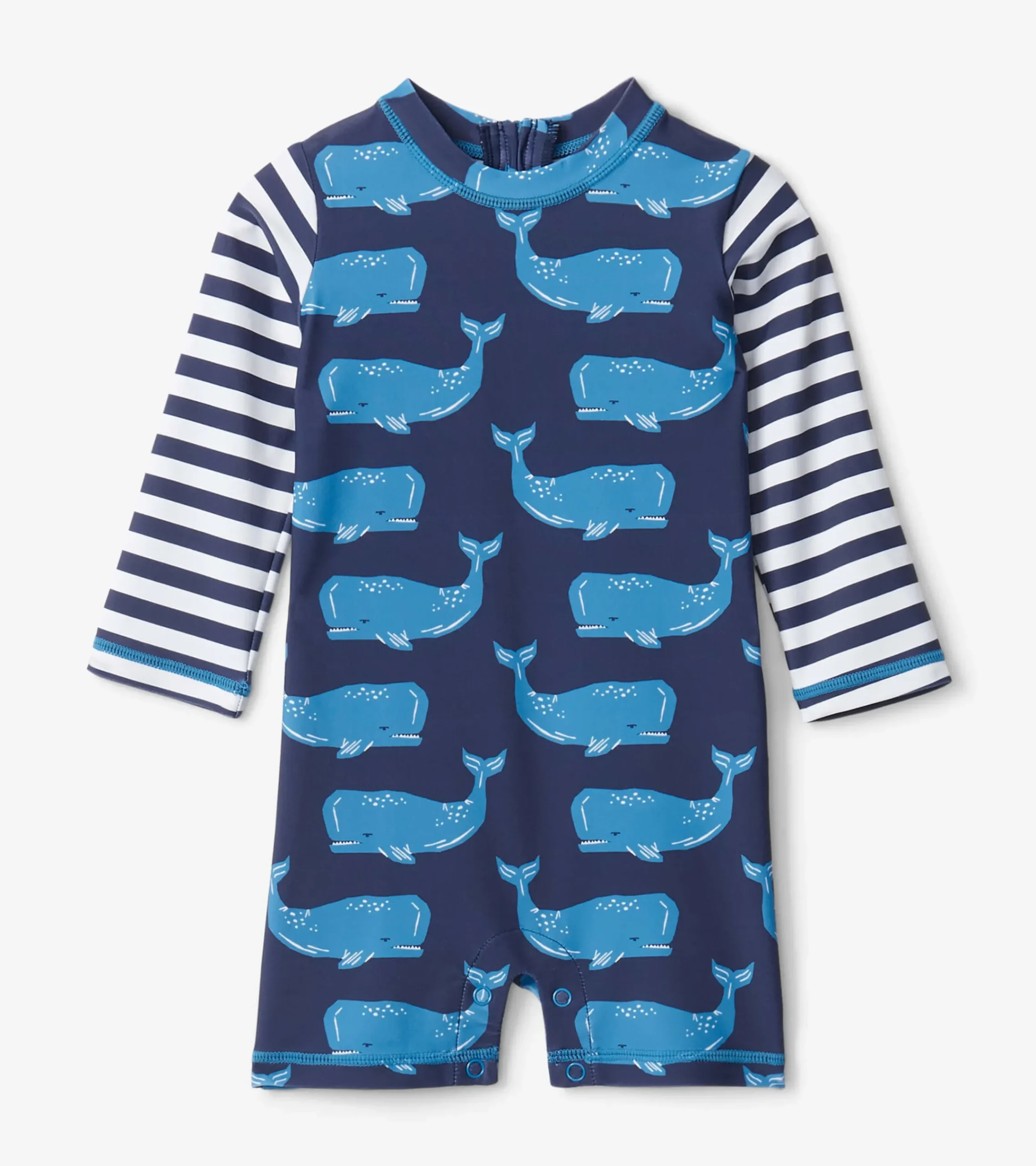 Online Hatley Block Whales Baby One-Piece Rashguard