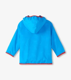 New Hatley Boys Blue Elks Zip-Up Lightweight Rain Jacket