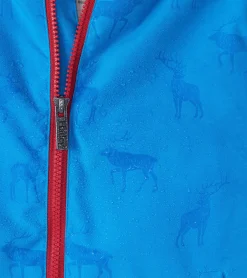 New Hatley Boys Blue Elks Zip-Up Lightweight Rain Jacket