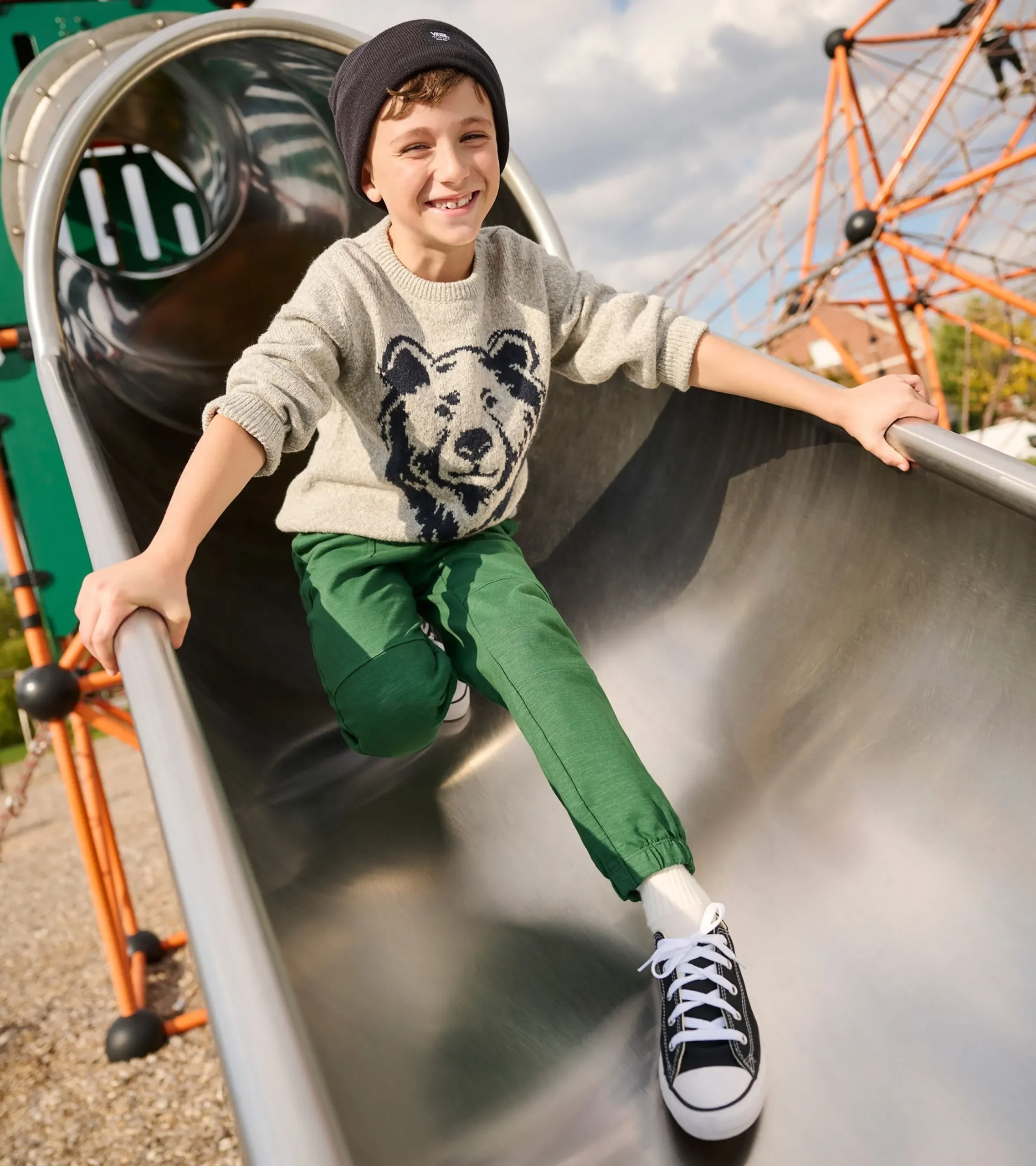 Clearance Hatley Boys Charcoal Bear Crew Neck Sweater
