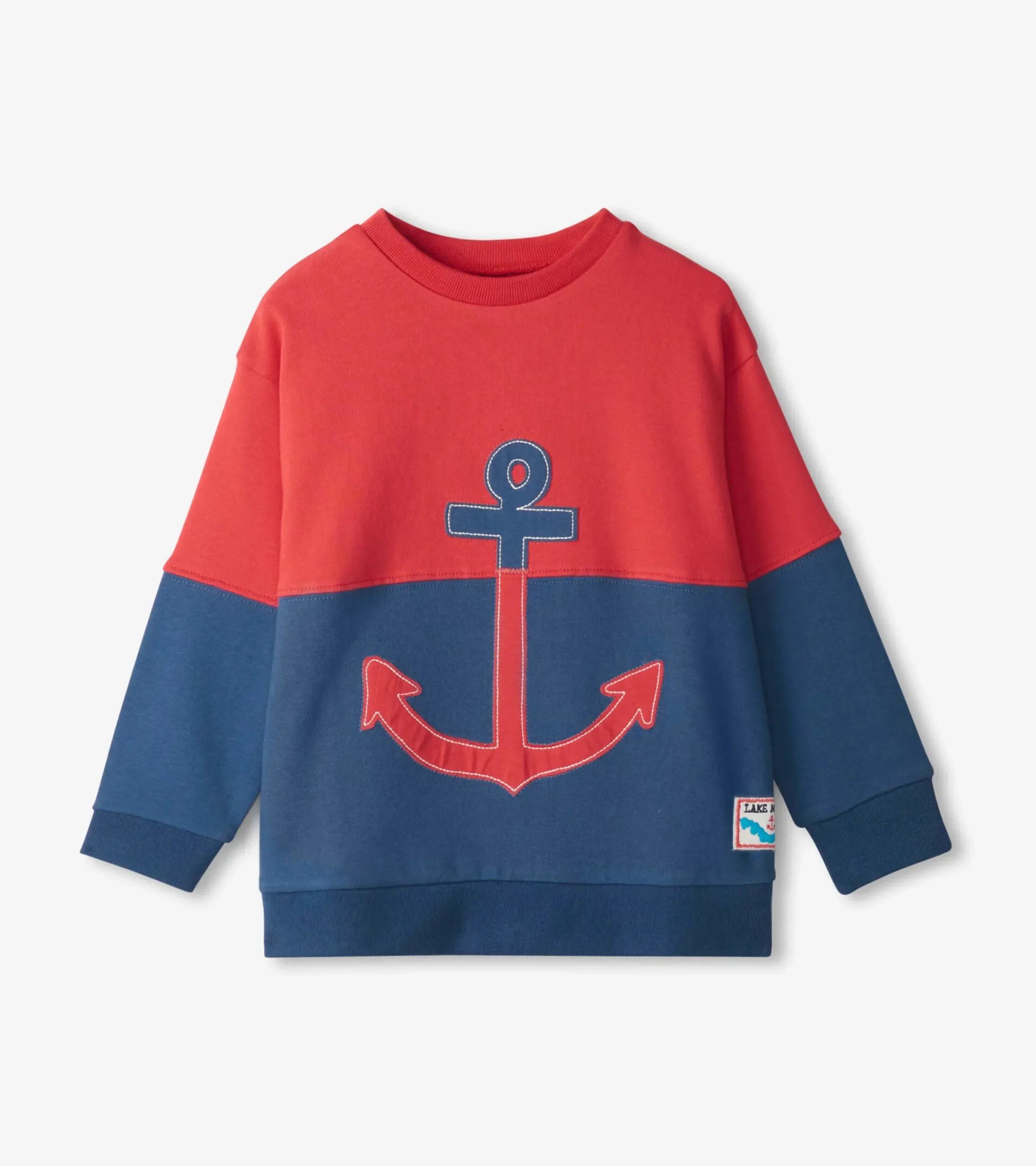 Best Hatley Boys Colour Block Anchor Pullover Sweatshirt