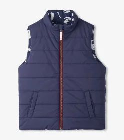 Hatley Boys Dino Fossils Reversible Quilted Vest