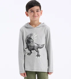 Hot Hatley Boys Dino Long Sleeve Hoodie Tee
