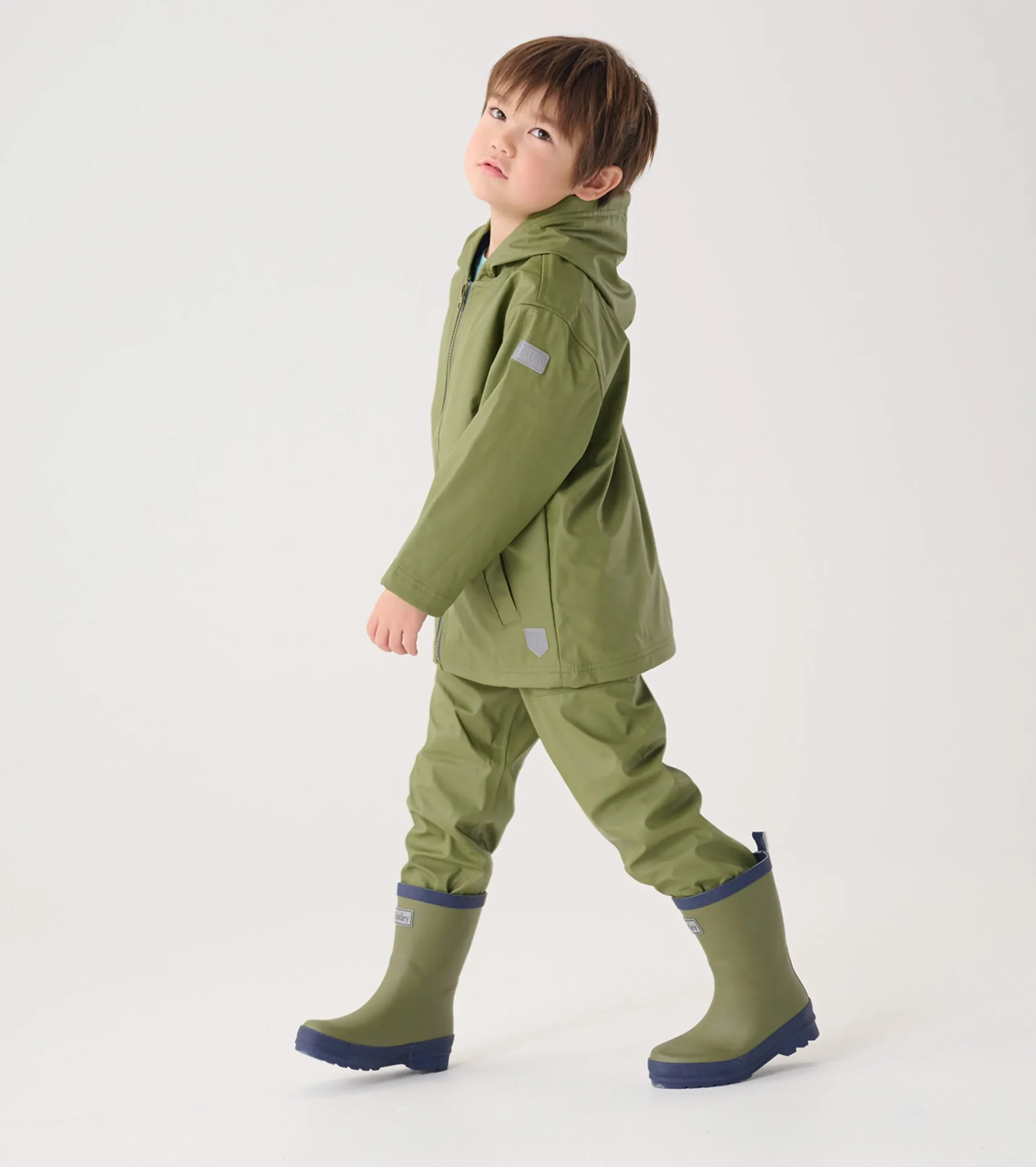 Outlet Hatley Boys Forest Green Zip-Up Rain Jacket