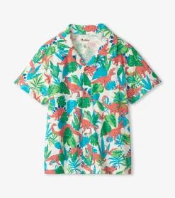 Sale Hatley Boys Jungle Dino Short Sleeve Jersey Button Down