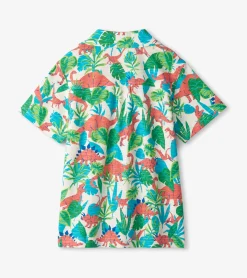 Sale Hatley Boys Jungle Dino Short Sleeve Jersey Button Down