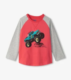 Sale Hatley Boys Monster Trucks Long Sleeve Raglan T-Shirt