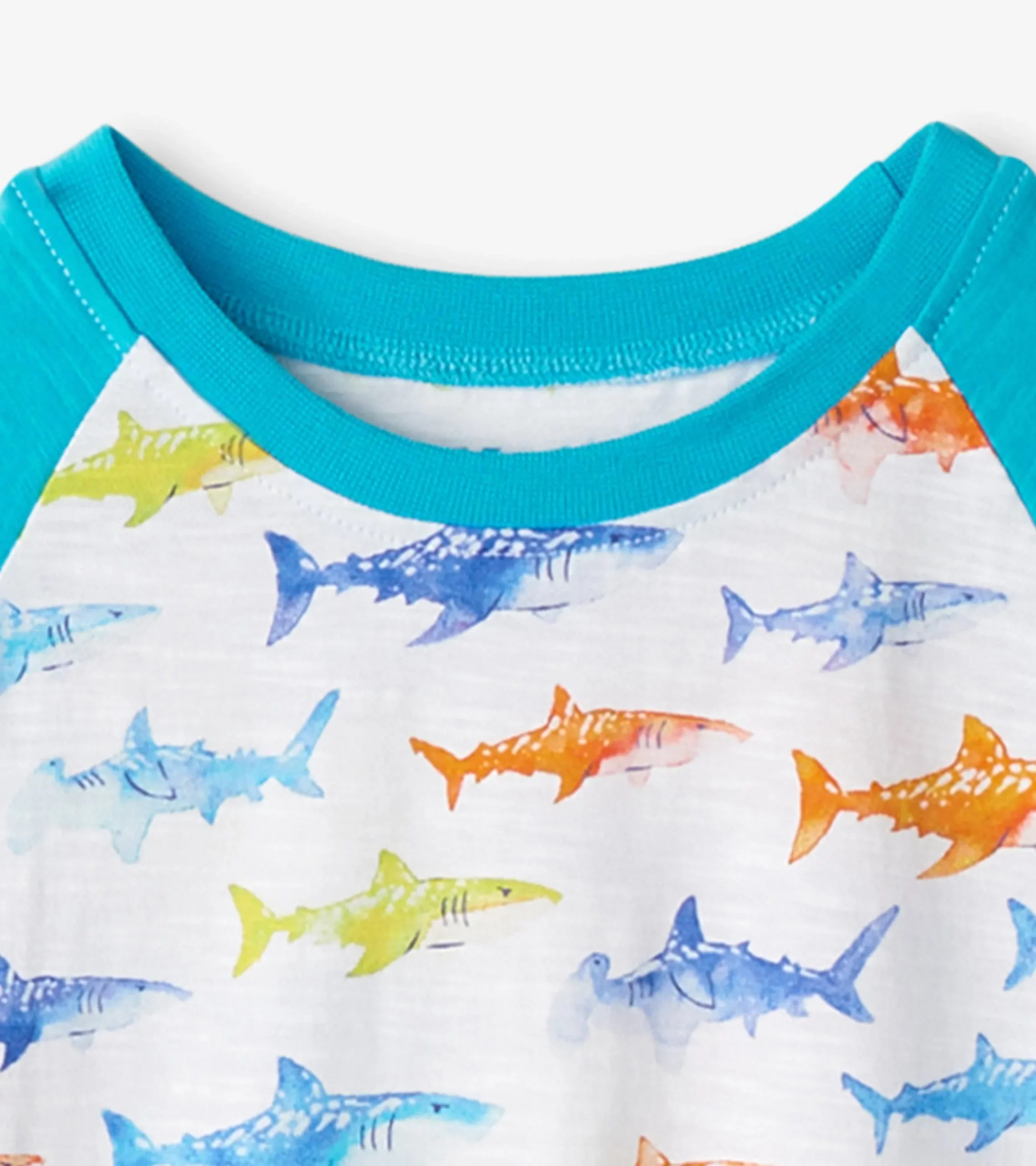 Outlet Hatley Boys Painted Sharks Raglan T-Shirt