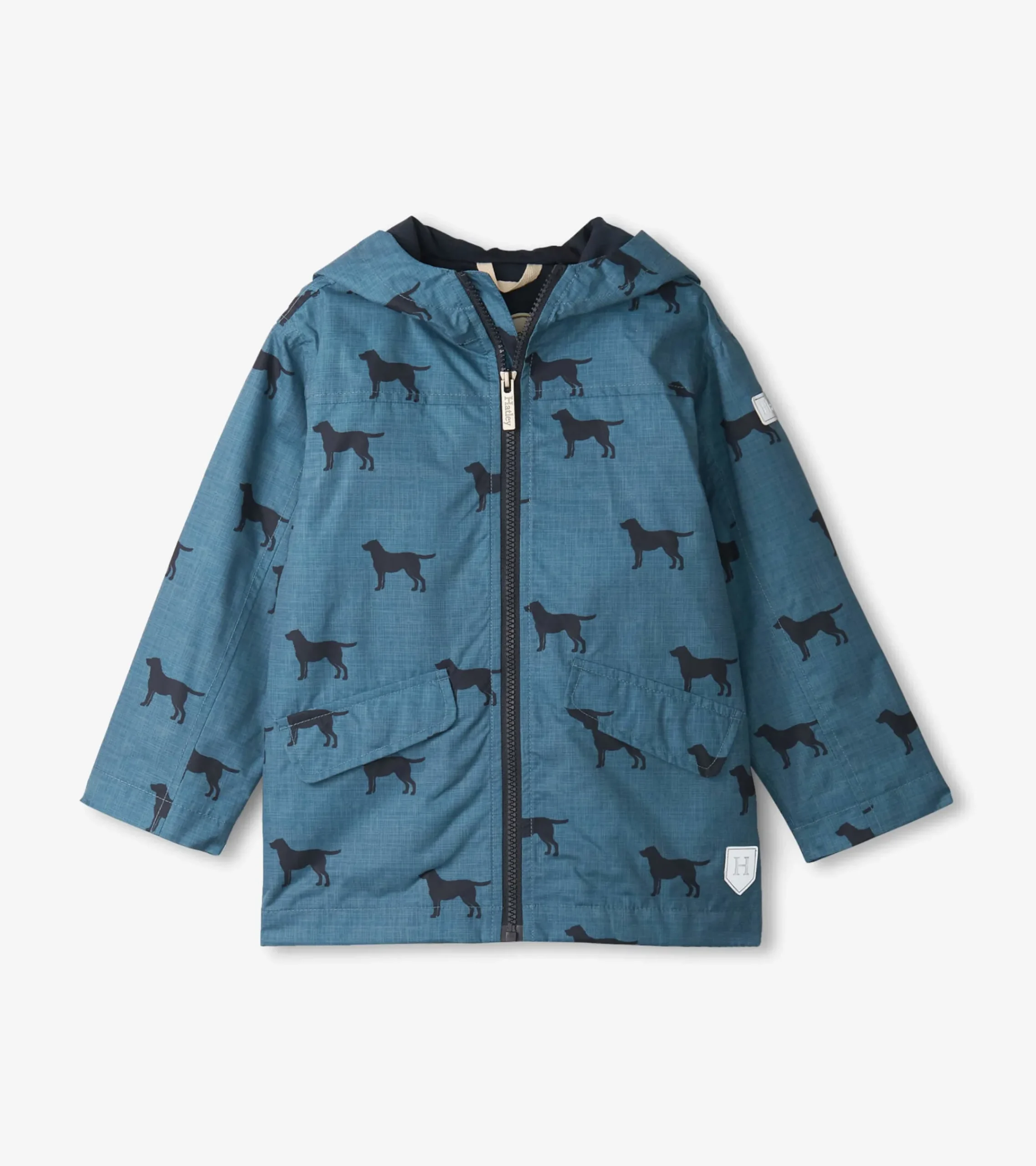 New Hatley Boys Preppy Dogs Zip-Up Lightweight Rain Jacket