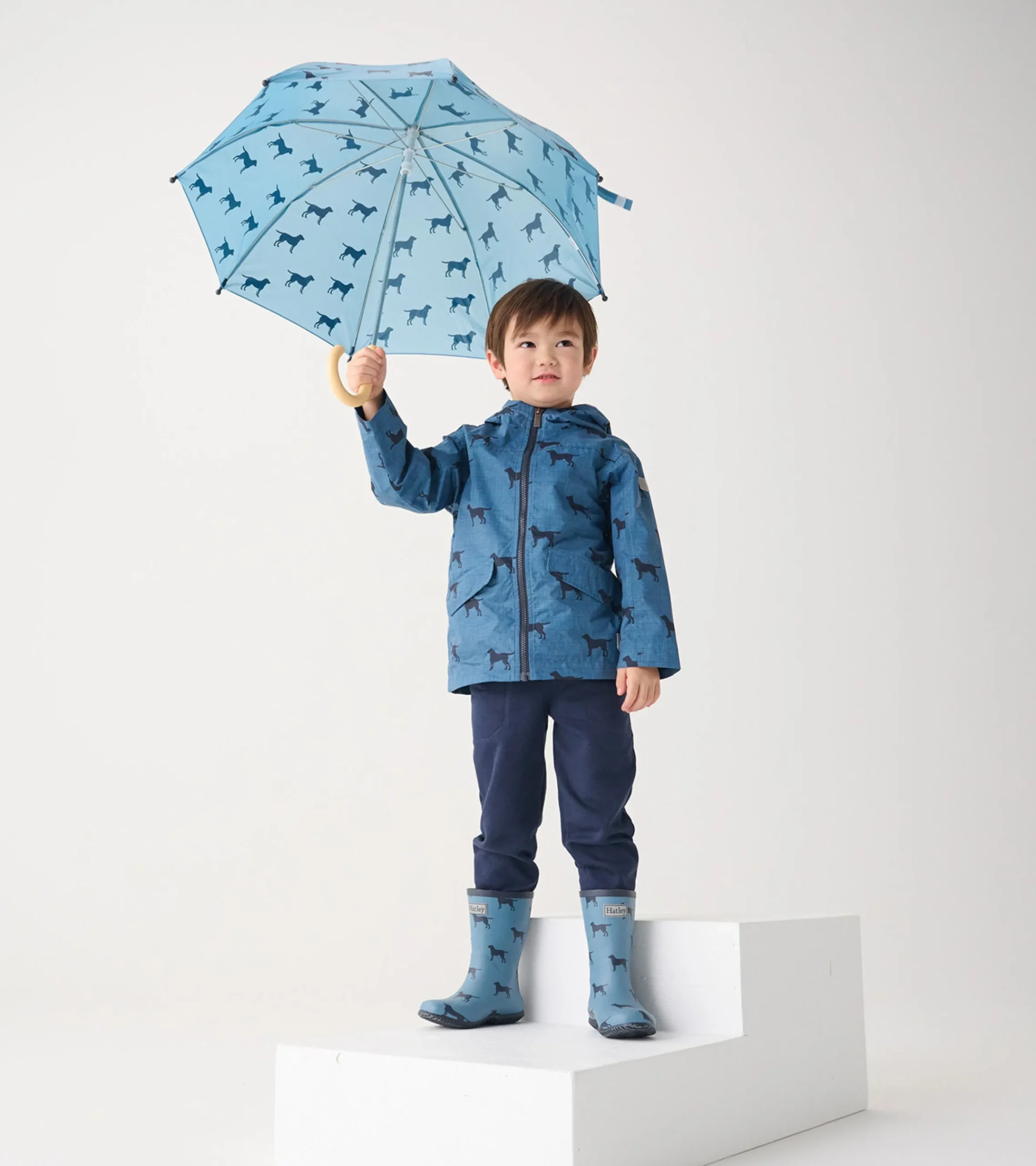 New Hatley Boys Preppy Dogs Zip-Up Lightweight Rain Jacket