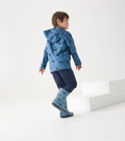 New Hatley Boys Preppy Dogs Zip-Up Lightweight Rain Jacket