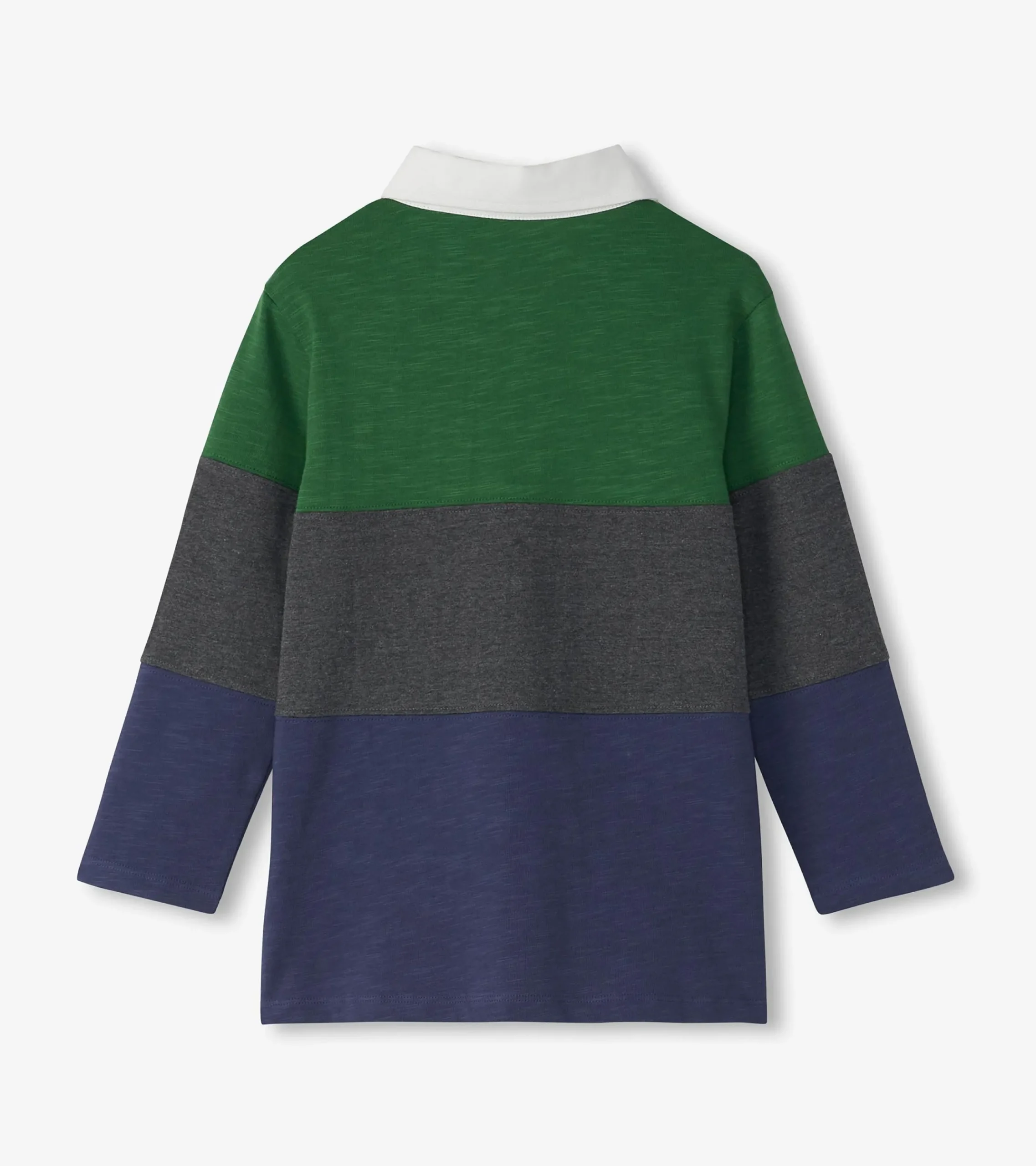 Hatley Boys Preppy Panelled Long Sleeve Polo Shirt