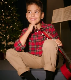 Hatley Boys Red Plaid Button Down Shirt
