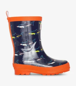 Sale Hatley Boys Shark Shiny Rain Boots