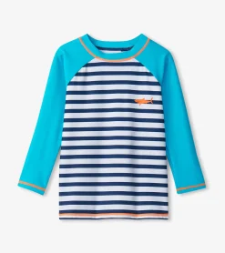 New Hatley Boys Shark Stripes Long Sleeve Rashguard