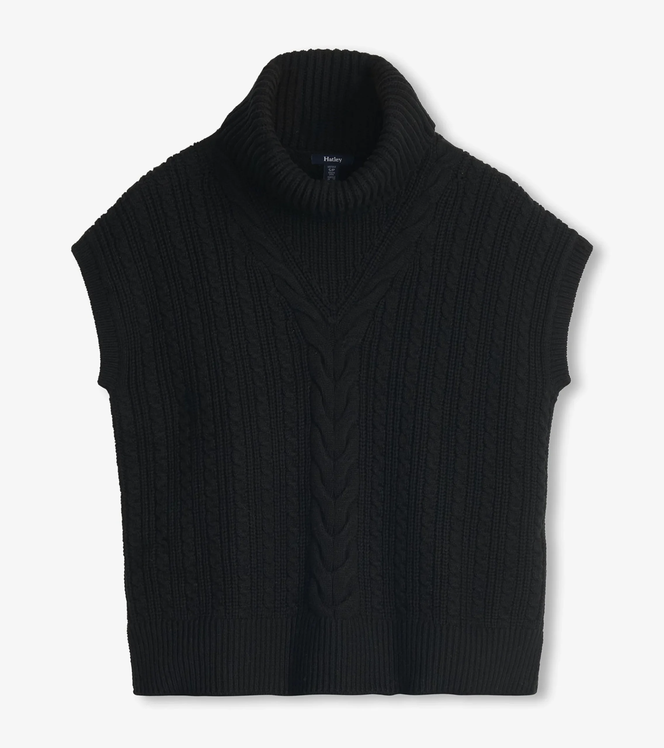 Hot Hatley Cable Knit Vest - Black Caviar