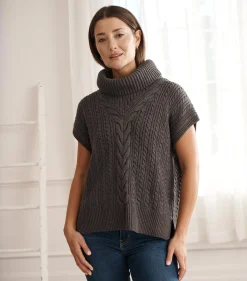 Best Hatley Cable Knit Vest - Charcoal Grey