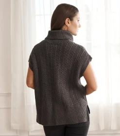 Best Hatley Cable Knit Vest - Charcoal Grey