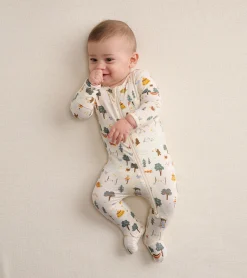 Hot Hatley Camping Animals Newborn Zip-Up Footed Sleeper
