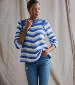 Discount Hatley Chevron Swing Sweater - Navy Blue