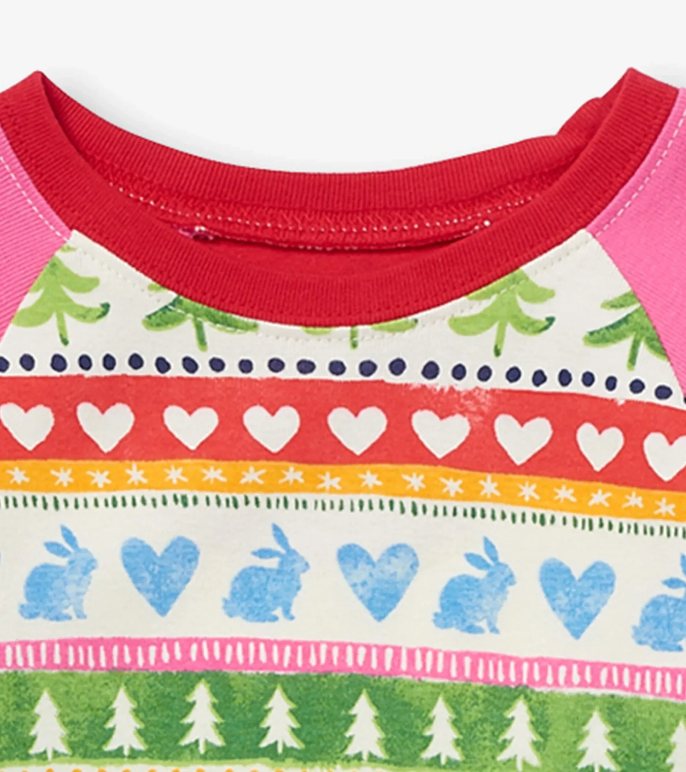 Clearance Hatley Cream Painted Fair Isle Raglan Kids Organic Cotton Pajama Set