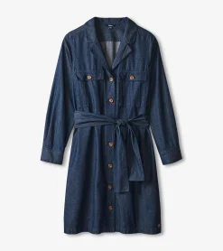 Discount Hatley Denim Shirt Dress - Dark Wash