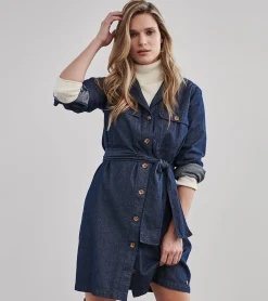 Discount Hatley Denim Shirt Dress - Dark Wash
