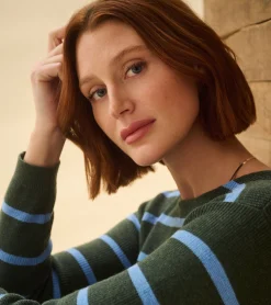 Clearance Hatley Devon Sweater - Teal Heather Stripes