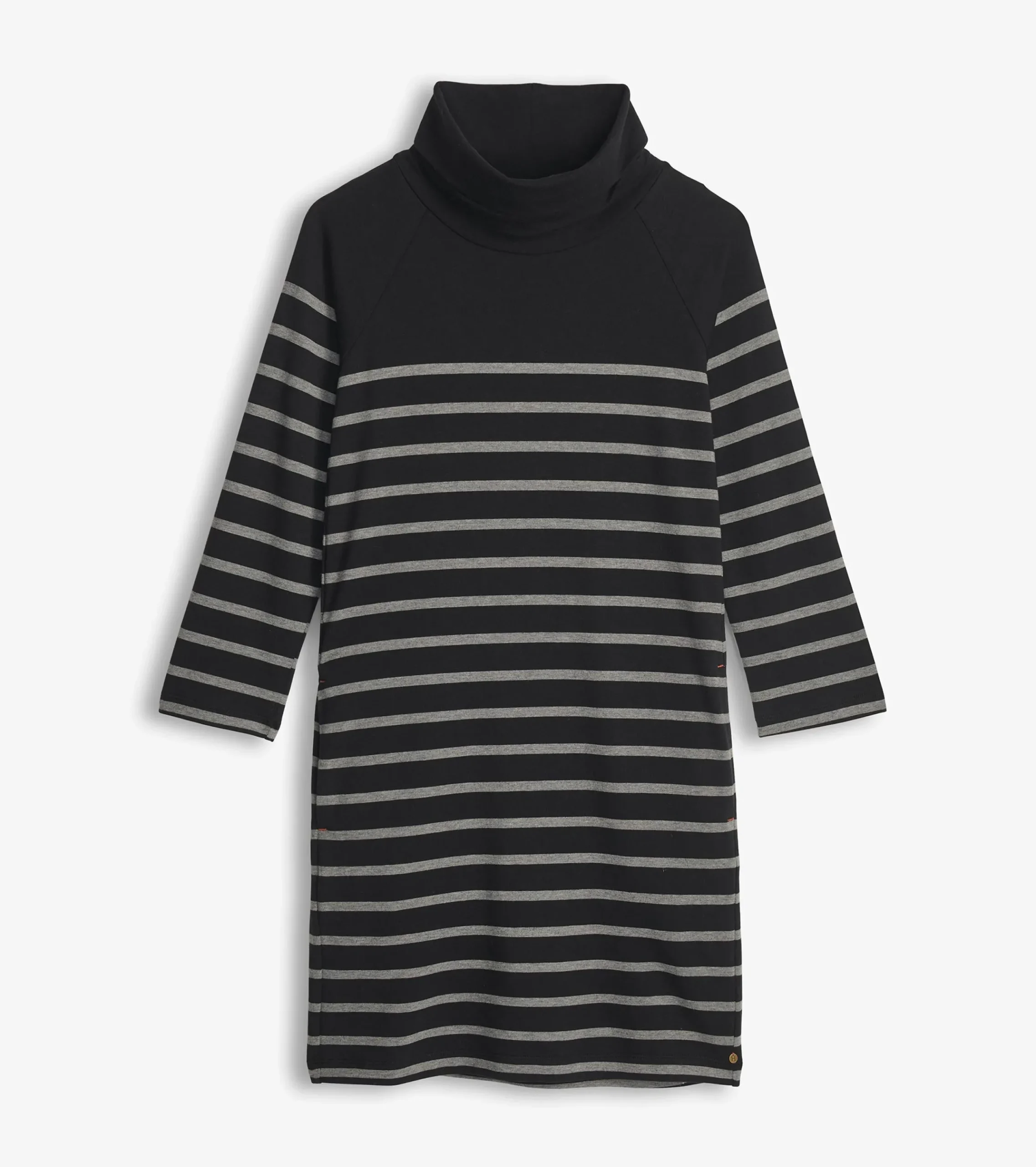 Clearance Hatley Draped Collar Dress - Caviar Stripe